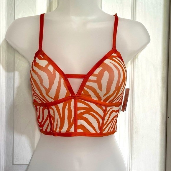 Auden Other - Auden, Orange animal print corset style- Bralette, XS
